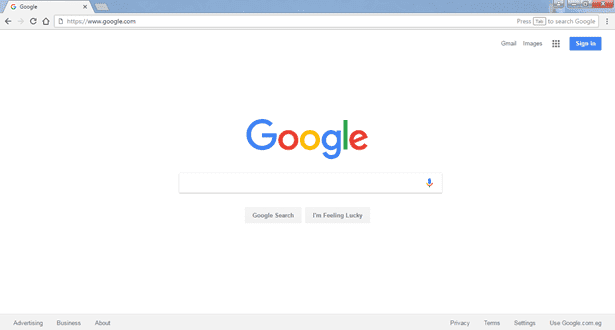 واجهة برنامج Google Chrome